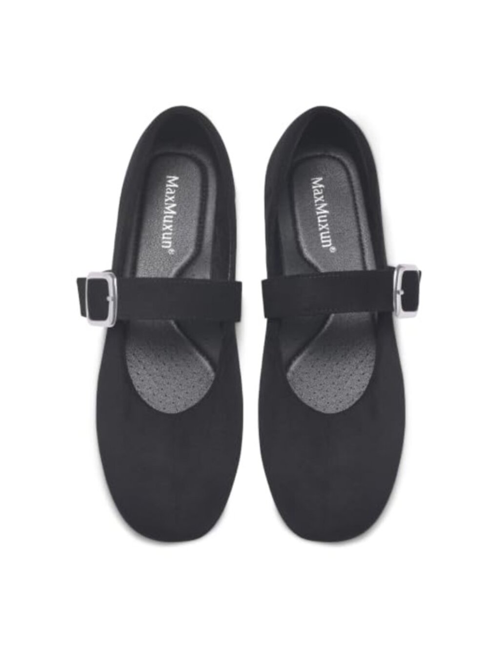 Mary Jane Ballet Flats Faux Suede Women's Dress Shoes Square Toe